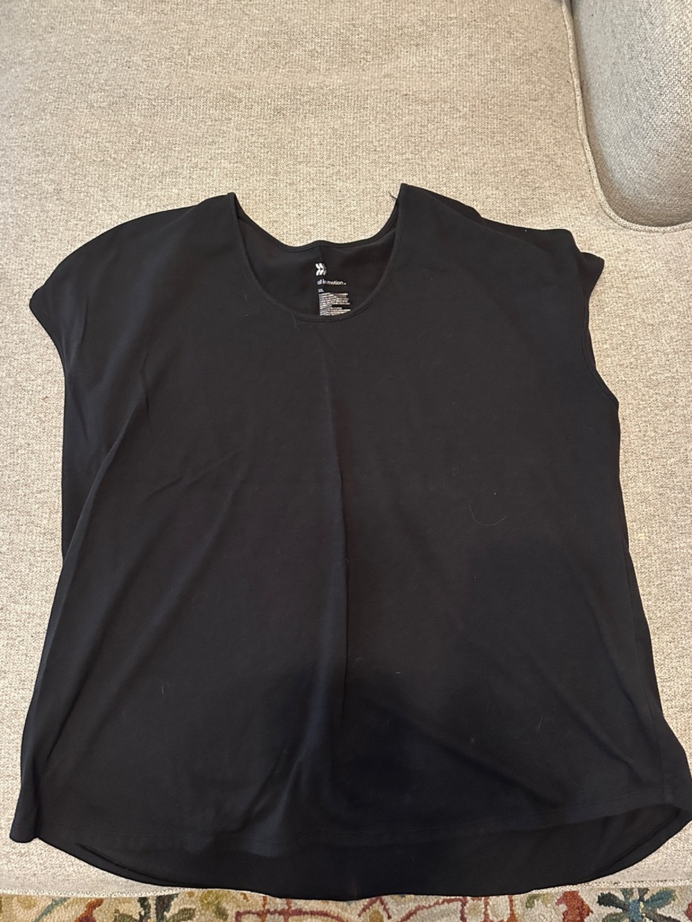 all in motion XXL workout Black Short Sleeve Scoop Neck Top